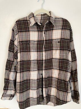Basic Editions cotton flannel button up size large